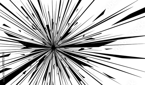 A black and white vector graphic illustration of an explosion or burst effect