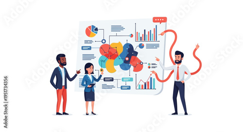 Multidisciplinary B2B marketing team synthesizing complex data insights for strategic campaign optimization and high-impact business growth.
