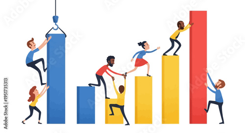 Diverse Team Scaling Business Operations and Achieving Agile Corporate Growth KPIs