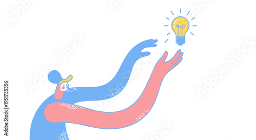 Innovative Brand Strategy Professional Reaching for Breakthrough Ideas and Creative Disruption in Modern Business