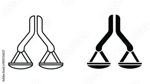 Scales of Justice Icon Set - Line Art and Solid Silhouette