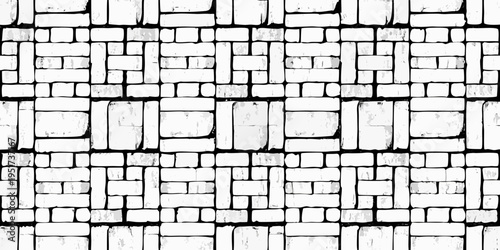 A seamless pattern of irregularly shaped light gray and white stones