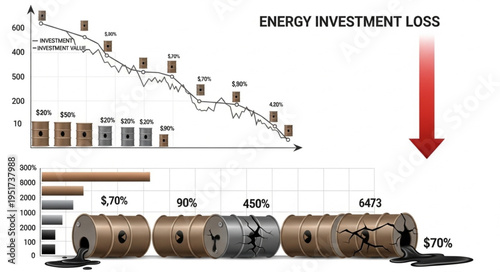 Energy Investment Loss - A Visual Representation of Declining Value.