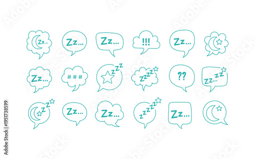 Collection of various speech bubbles in silhouette form