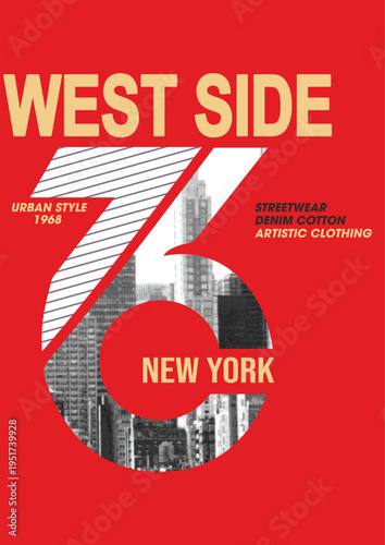 west side city vector art poster