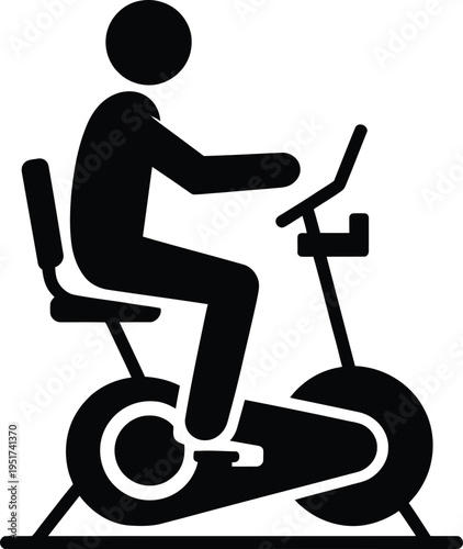 Person exercising on a stationary indoor exercise bike for fitness training