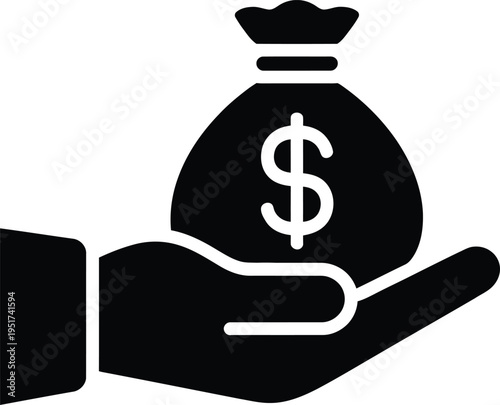 A hand holding a money bag symbolizing financial support or donation.