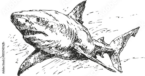 great white shark swimming ocean wildlife sea creature predator fish