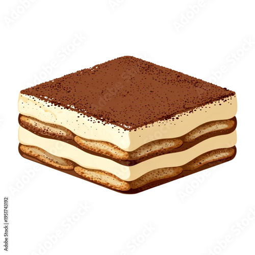 slice of a vector illustration tiramisu 