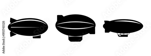 Vintage airships blimps zeppelins vector illustration clip art for graphic design projects and prints