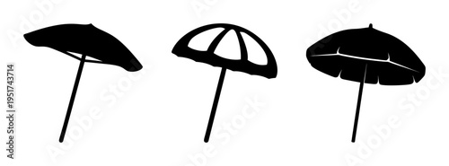 Silhouette cocktail umbrellas vector art for summer drinks party decorations and design elements