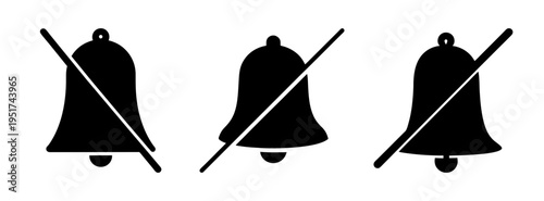 Mute notification bell icon vector graphic illustration for social media and app design needs