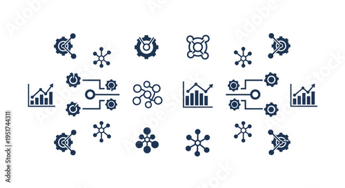 Strategic Enterprise Integration and Data-Driven Workflow Automation Icons for Tier 1 SaaS Agencies