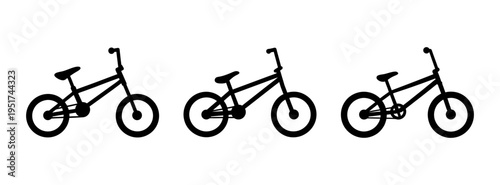 Explore bmx bikes vector art three bmx bicycles illustration for extreme sports and urban cycling design