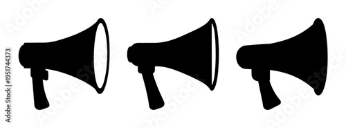 Megaphone bullhorn announcement loud speaker communication voice public address system vector design