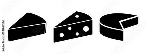 Cheese wedges vector illustration: swiss cheese, cheddar cheese, and cheese snacks graphic design