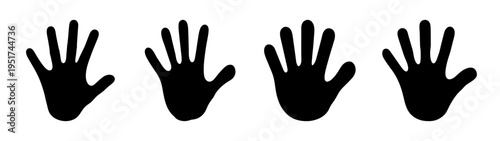 Black handprints vector illustration design, hand silhouettes, hand art, hand drawing, hands design