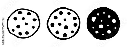 Illustration of three abstract organic shapes with spots for graphic design and art projects