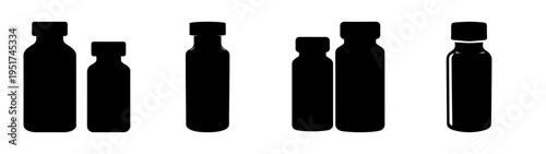 Black olive oil bottle vector set illustration for cooking oil and gourmet food product design needs