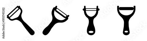 Vegetable peeler set kitchen tool illustration for food prep and cooking equipment design needs