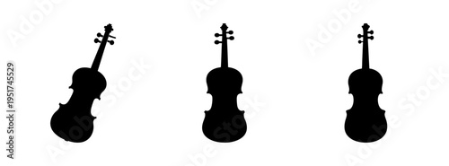Violin silhouette vector art featuring musical instrument design for graphic design and music lovers