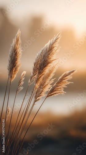 Pampas Grass in Warm Sunset Light