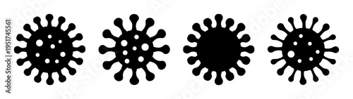 Black and white virus cell illustration vector design for medical and science concepts use 