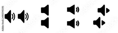 Find sound icons vector graphic for audio volume control and sound system design projects online now