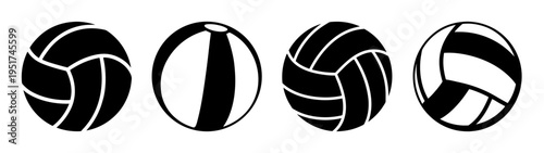 Volleyball vector design elements for graphic design and sports themed projects and presentations