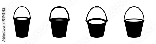 Collection of black and white abstract containers vector illustration design template graphic art