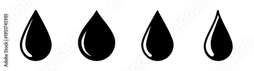 Black water drops vector illustration for graphic design elements and tattoo inspiration concepts design
