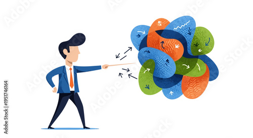 Strategic consultant simplifying complex business data and workflow chaos for corporate growth