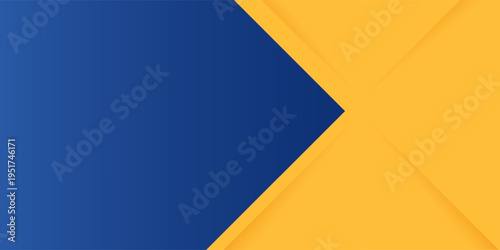 Abstract blue yellow banner geometric shapes background. Vector abstract graphic design banner pattern presentation background web template.