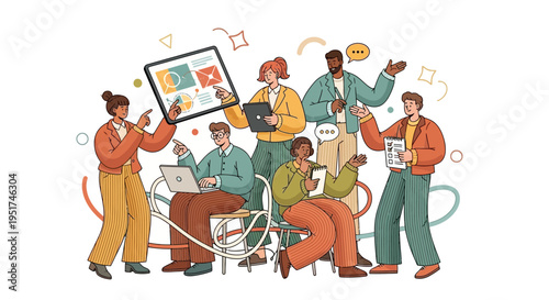 Agile marketing team collaborating on data-driven growth strategies and cross-functional digital transformation