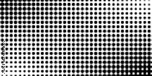 Grunge halftone gradient background. Faded grit noise texture. White and black sand wallpaper. Retro pixelated backdrop. Anime or manga style comic overlay. Vector graphic design textured template