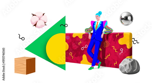 Innovative Creative Strategy Specialist Navigating Complex Modern Branding in a High-Energy Abstract Environment