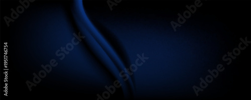 Navy blue silk satin. Silky shiny fabric. Dark luxury background with space for design. Banner. Wide. Long. Panoramic. Template. Empty. Flat lay, top view table. Beautiful.Elegant.Birthday,Christmas.