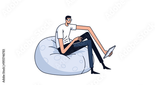 Agile creative professional streamlining digital workflows and remote collaboration using a tablet in a modern tech office space