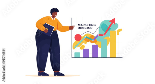 Diverse Fractional Marketing Director presenting data-driven growth strategies to increase B2B agency revenue and ROI