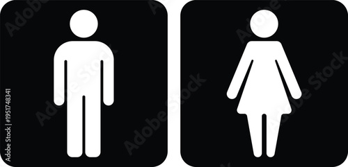 A sign indicating the location of men's and women's restrooms