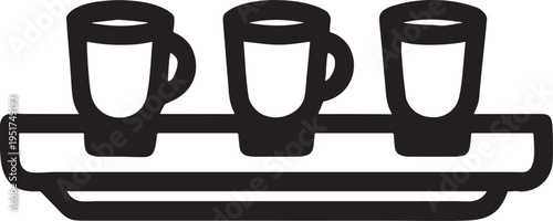 Isolated vector illustration of an electric plug, a set of keys, and tools alongside a clean white coffee mug and transparent glass water container