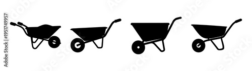 Find the best wheelbarrow for gardening and landscaping projects black silhouette vector art