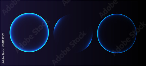 Abstract glowing sphere of blue and purple energy. Futuristic plasma orb made of light particles in empty dark space. x ray image of human brain