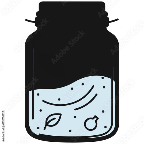 Minimalist Mason Jar Homemade Drink Vector Illustration
