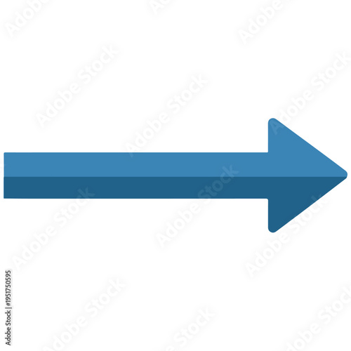 Minimalist Two-Tone Blue Right Arrow Flat Vector Graphic