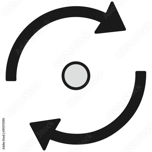 refresh rotate circular arrow icon minimalist flat vector design
