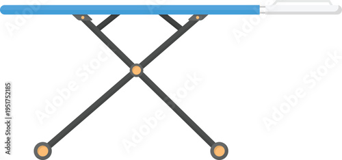 Ironing Board Side View Flat Illustration Isolated on White Background