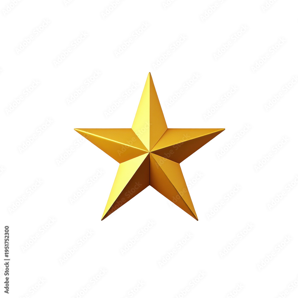 Fototapeta premium Shiny Gold Star Icon on a Plain Background for Awards and Recognition Themes on transparent background