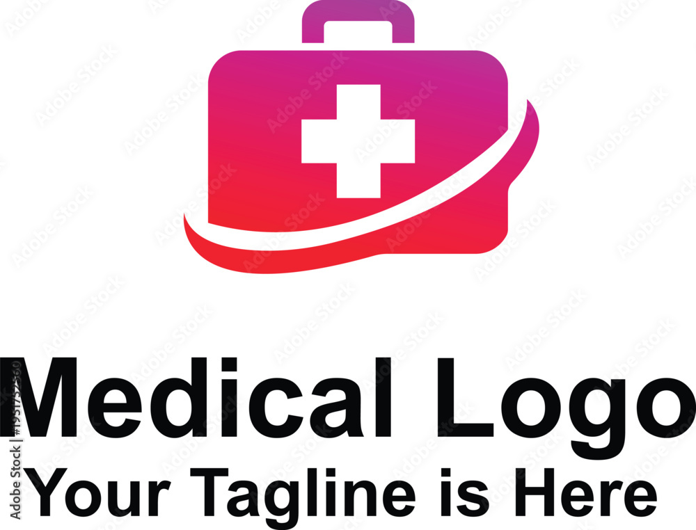 Fototapeta premium professional medical healthcare logo with first aid box cross icon modern clinic hospital pharmacy branding design