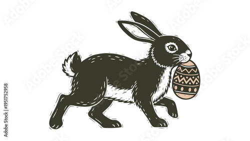 Gemini said

A cute cartoon vector illustration of an isolated white Easter bunny with pink ears and a fun black silhouette art style for a nature pet drawing